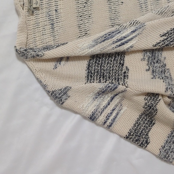 Lucky Brand Open Front Cardigan, Color Blue/Cream, Size L - Picture 10 of 16